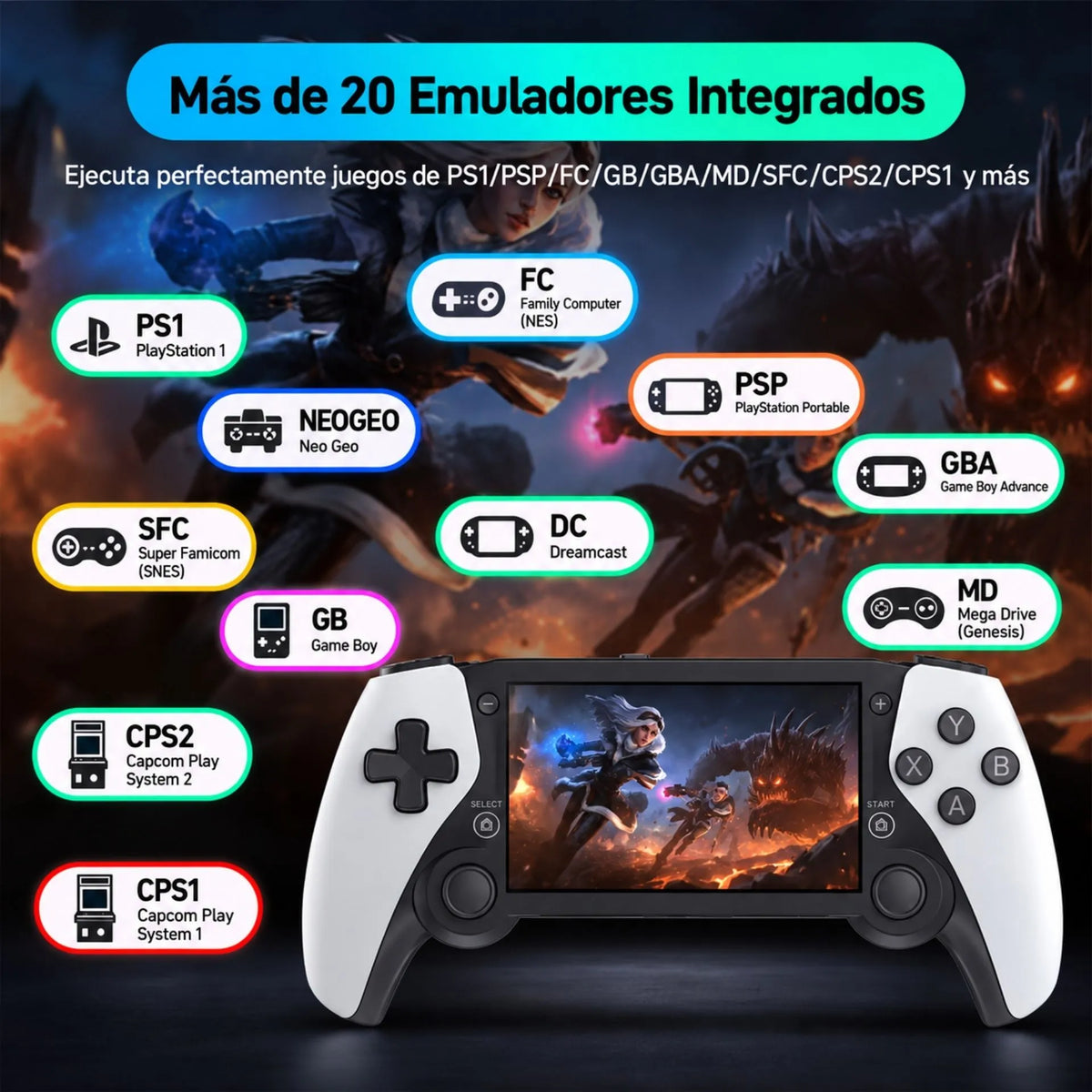 Consola De Videojuegos Retro Portátil Con Pantalla De 4.3 Pulgadas Más De 21.000 Juegos M25