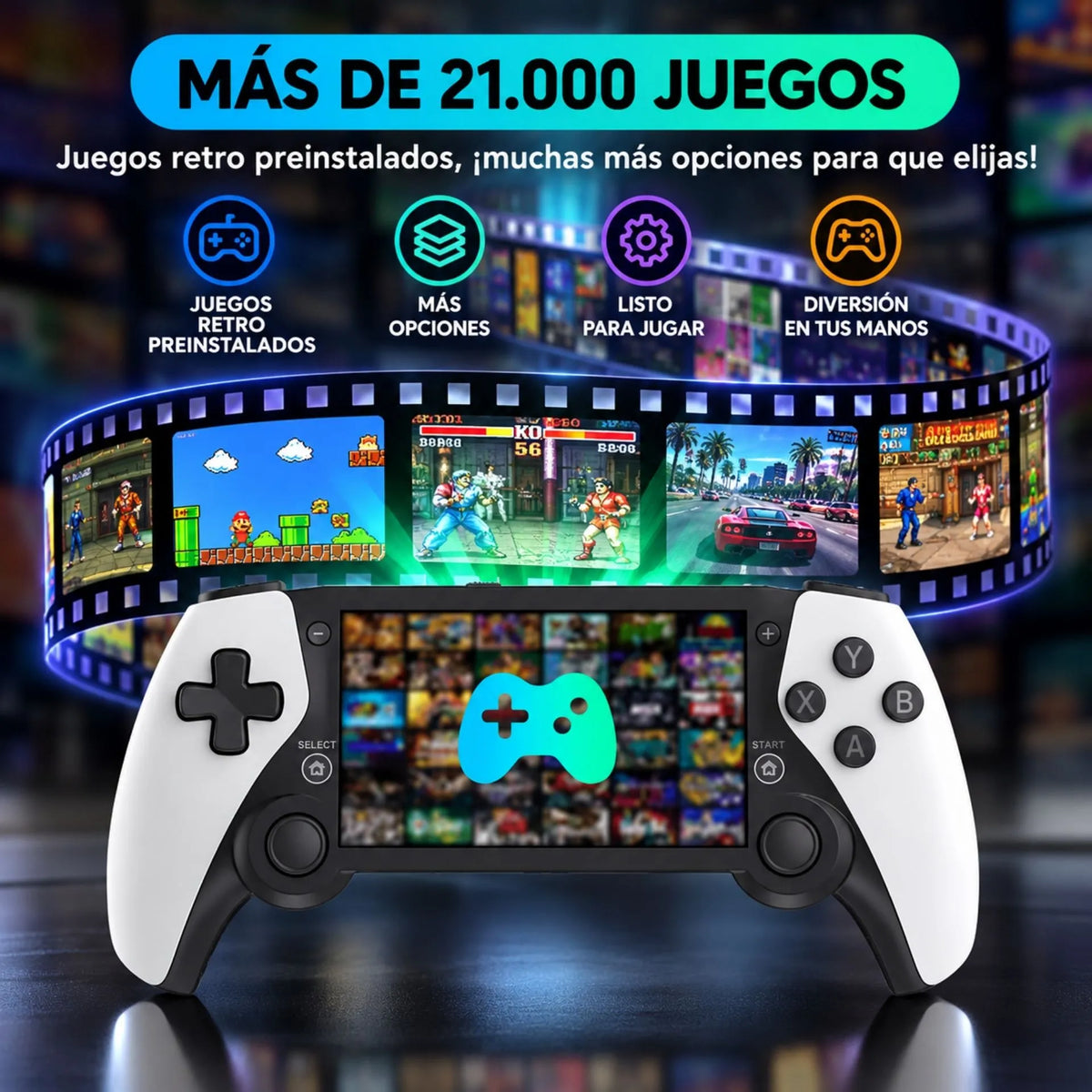 Consola De Videojuegos Retro Portátil Con Pantalla De 4.3 Pulgadas Más De 21.000 Juegos M25
