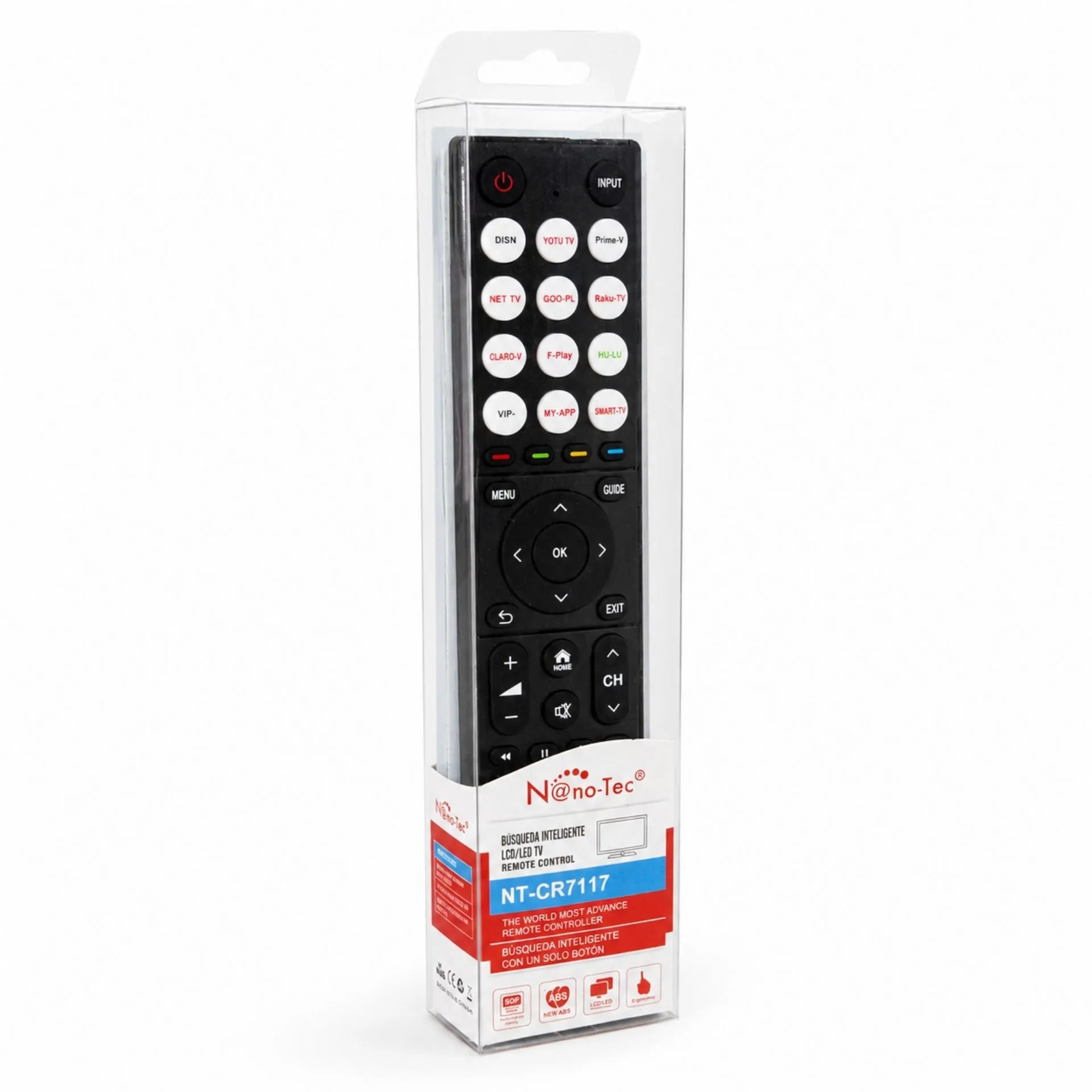 Control Remoto Universal Nano-Tec Para Televisores Con Búsqueda Automática NT-CR7117