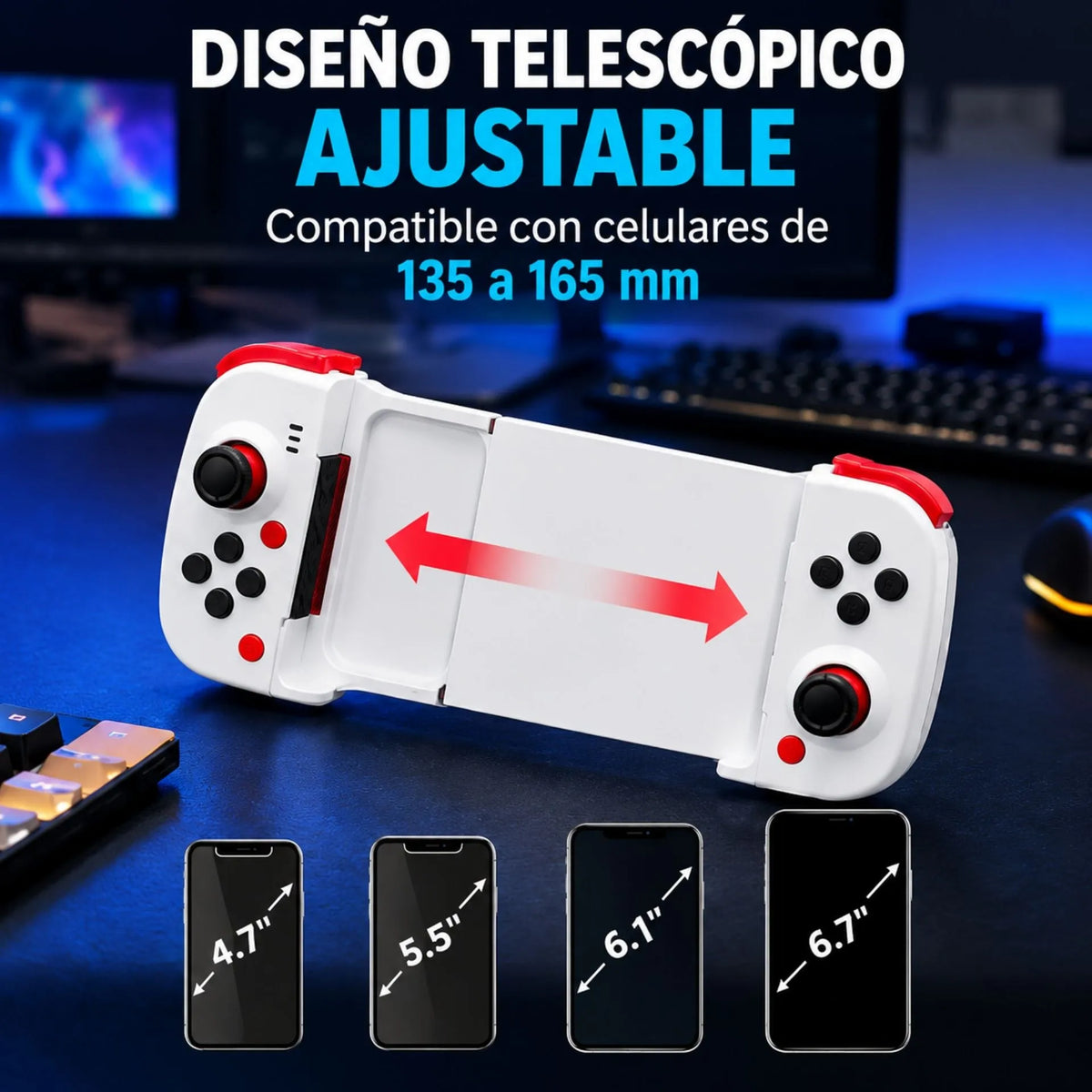 Control Gamer Inalámbrico Bluetooth Para Celular Android Y iPhone Con Joysticks 3D AE0612