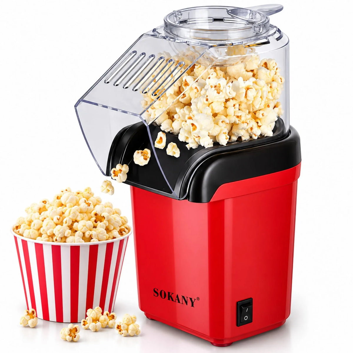 Crispetera Eléctrica 1200W De Aire Caliente Con Base Antideslizante Sokany SK-07045