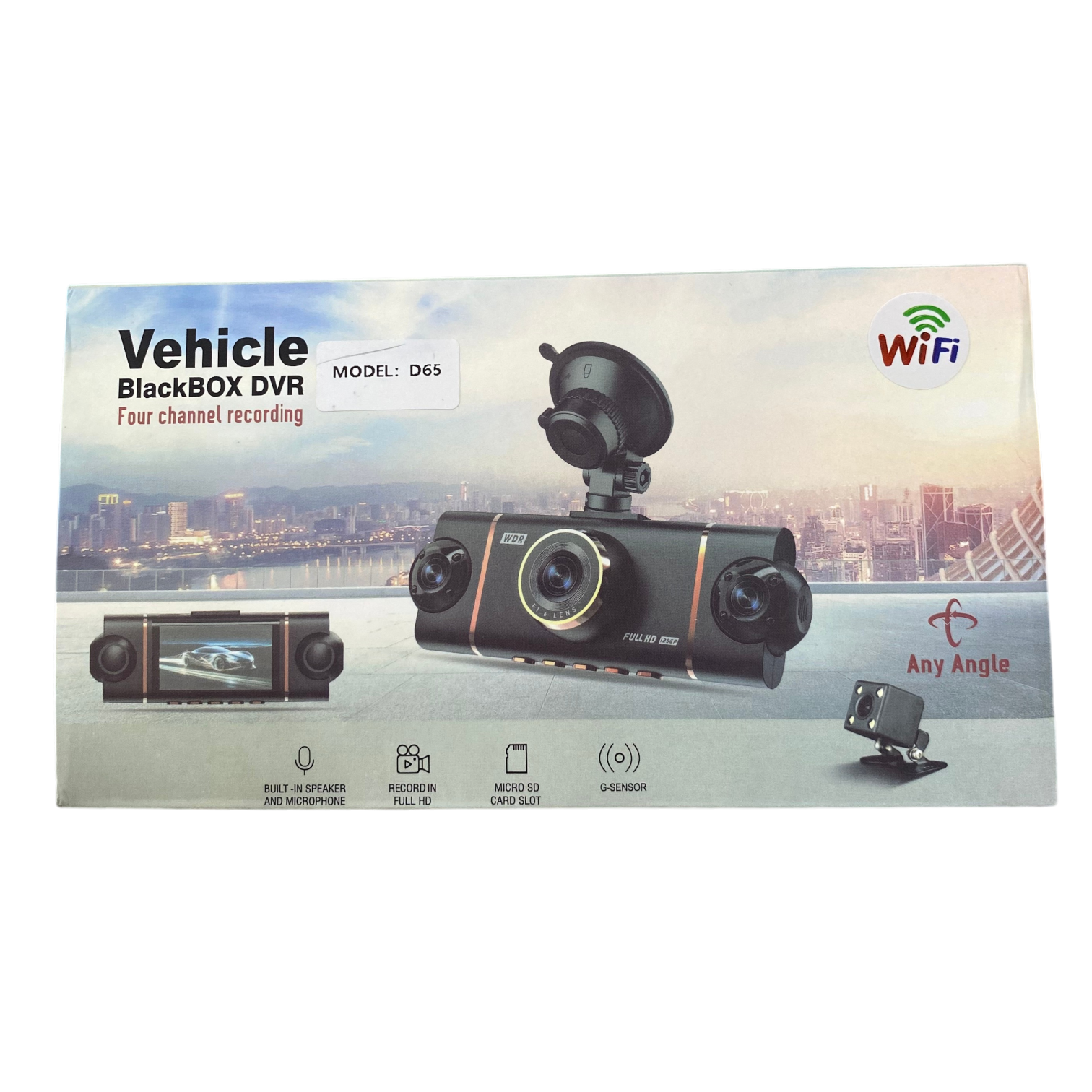 Cámara Para Carro Recargable con Pantalla de 2" y Conexion Wifi D65