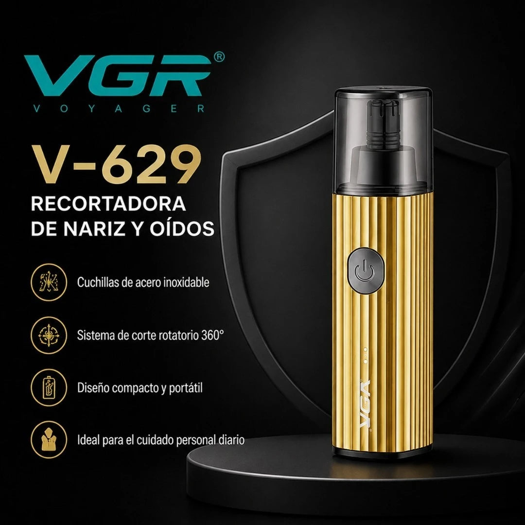 Depiladora De Nariz Y Oídos VGR Recargable USB-C Con Cuchillas De Acero V-629