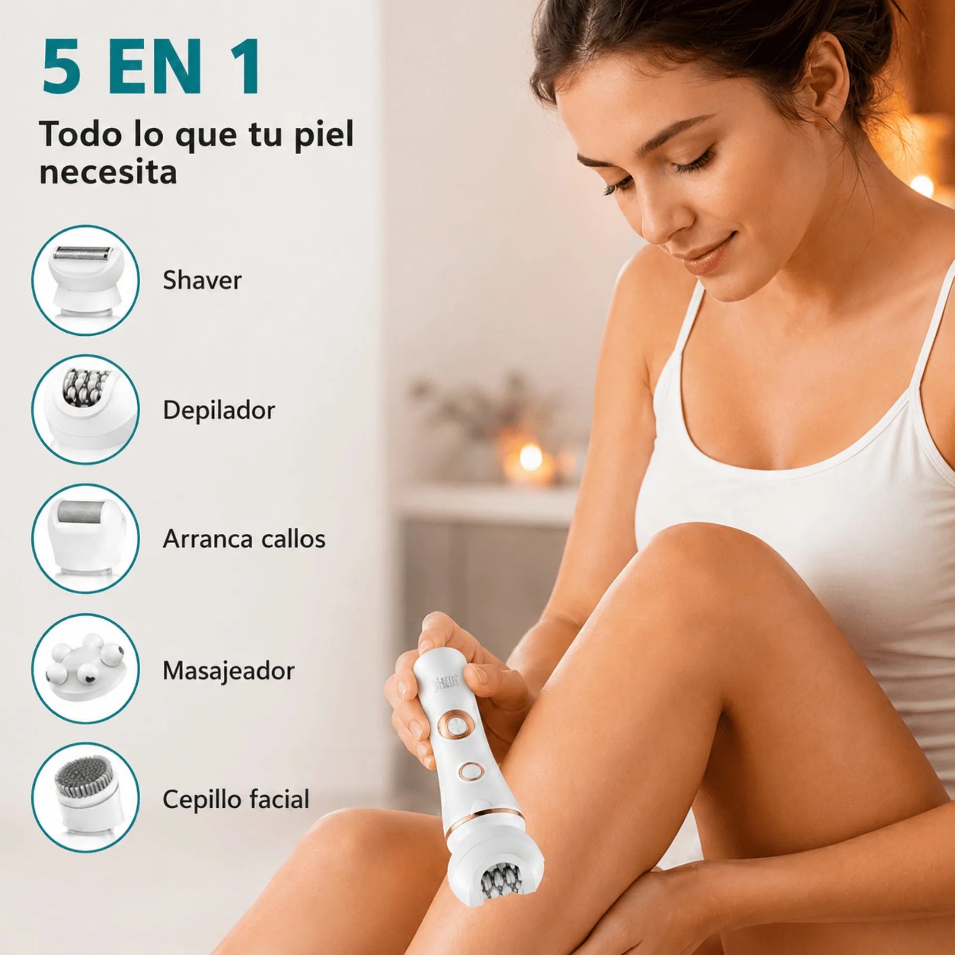 Depiladora Femenina 5 En 1 Winning Star Con Cabezales Intercambiables e IPX6 ST-5820