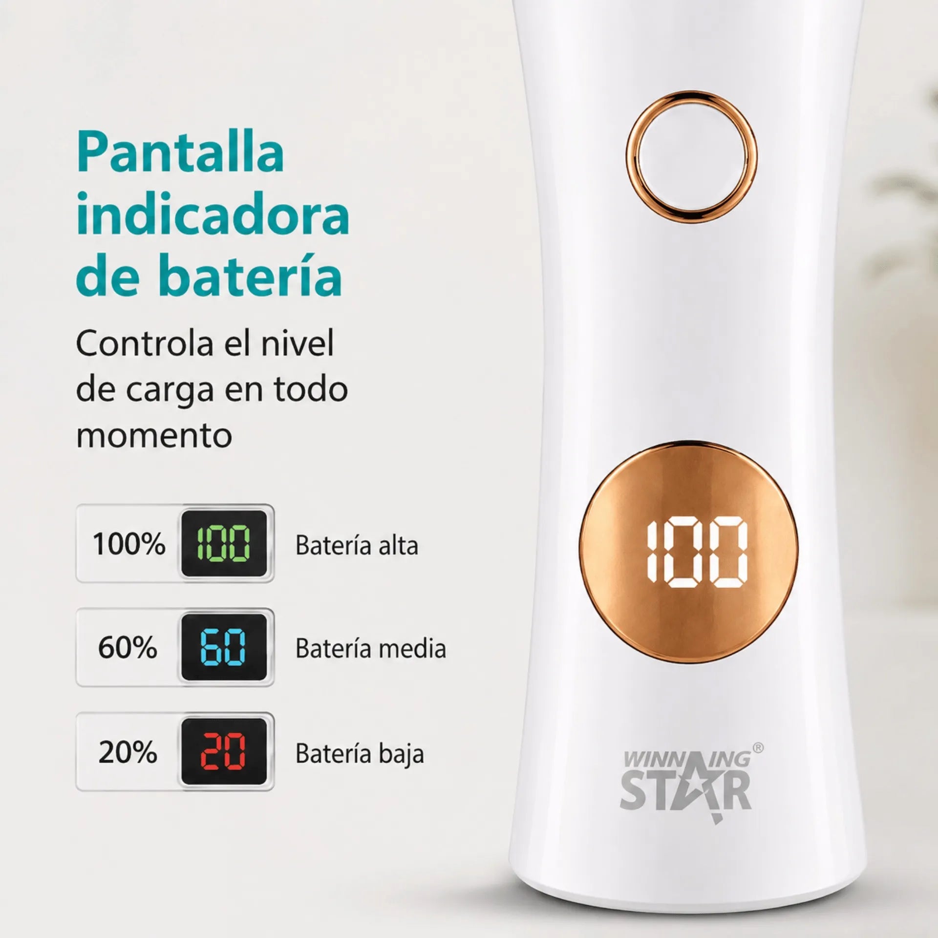 Depiladora Femenina 5 En 1 Winning Star Con Cabezales Intercambiables e IPX6 ST-5820