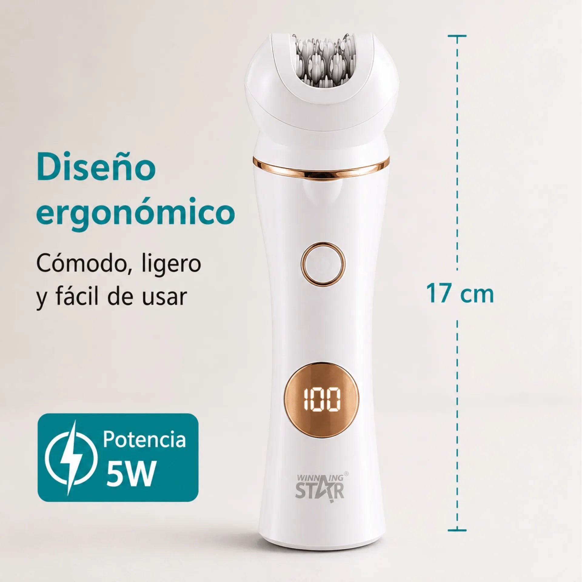 Depiladora Femenina 5 En 1 Winning Star Con Cabezales Intercambiables e IPX6 ST-5820