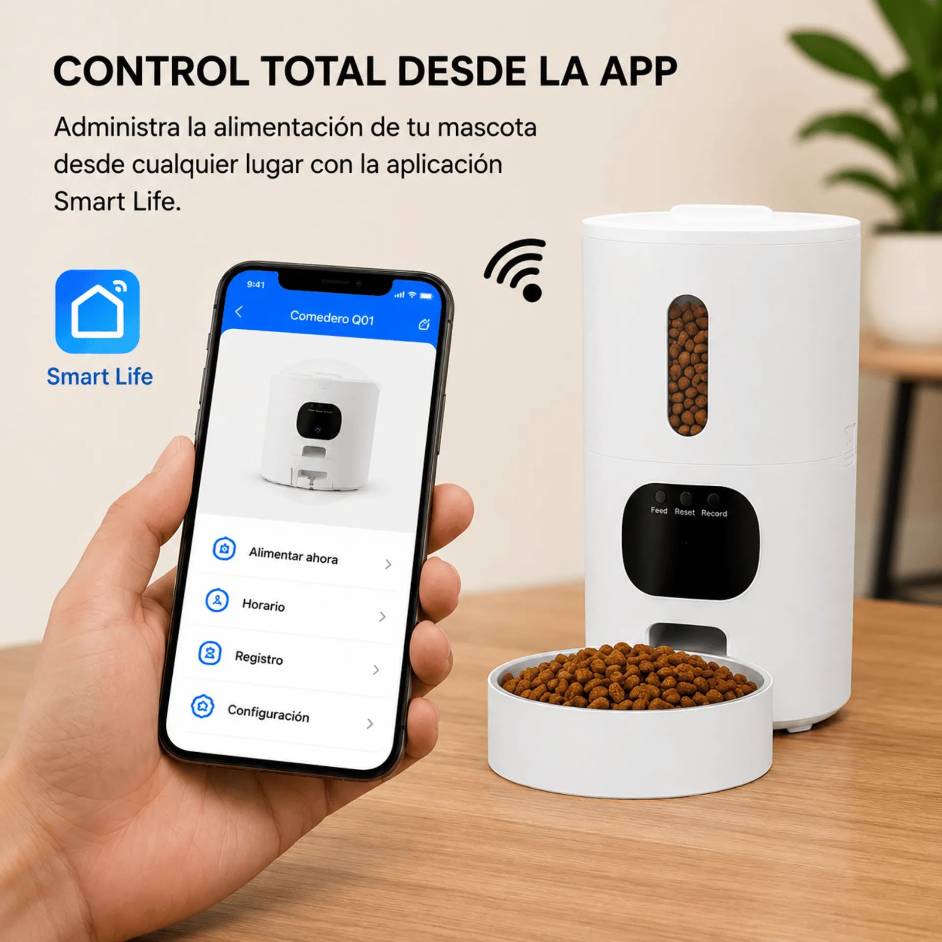 Comedero Automático Inteligente Para Mascotas Con Aplicación WiFi 1080P AE0498