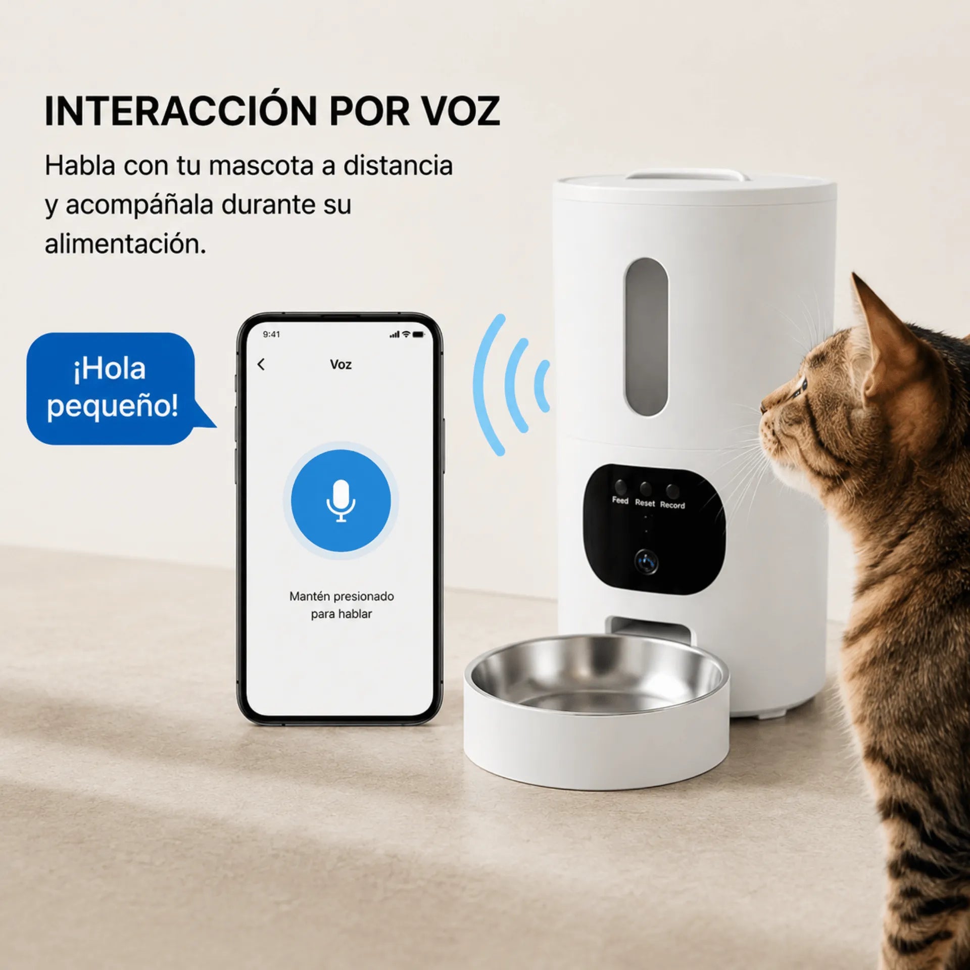 Comedero Automático Inteligente Para Mascotas Con Cámara WiFi 1080P Q01