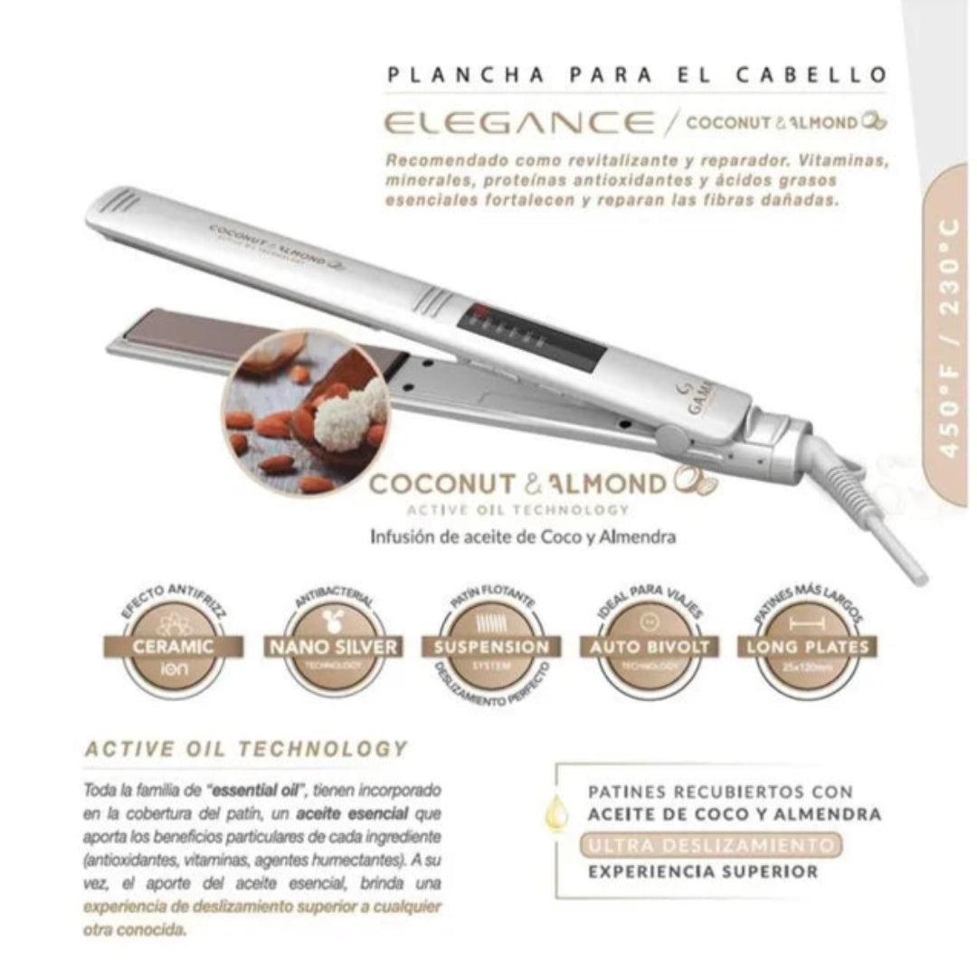 Plancha Con Cerámica Iónica ELEGANCE LED CO