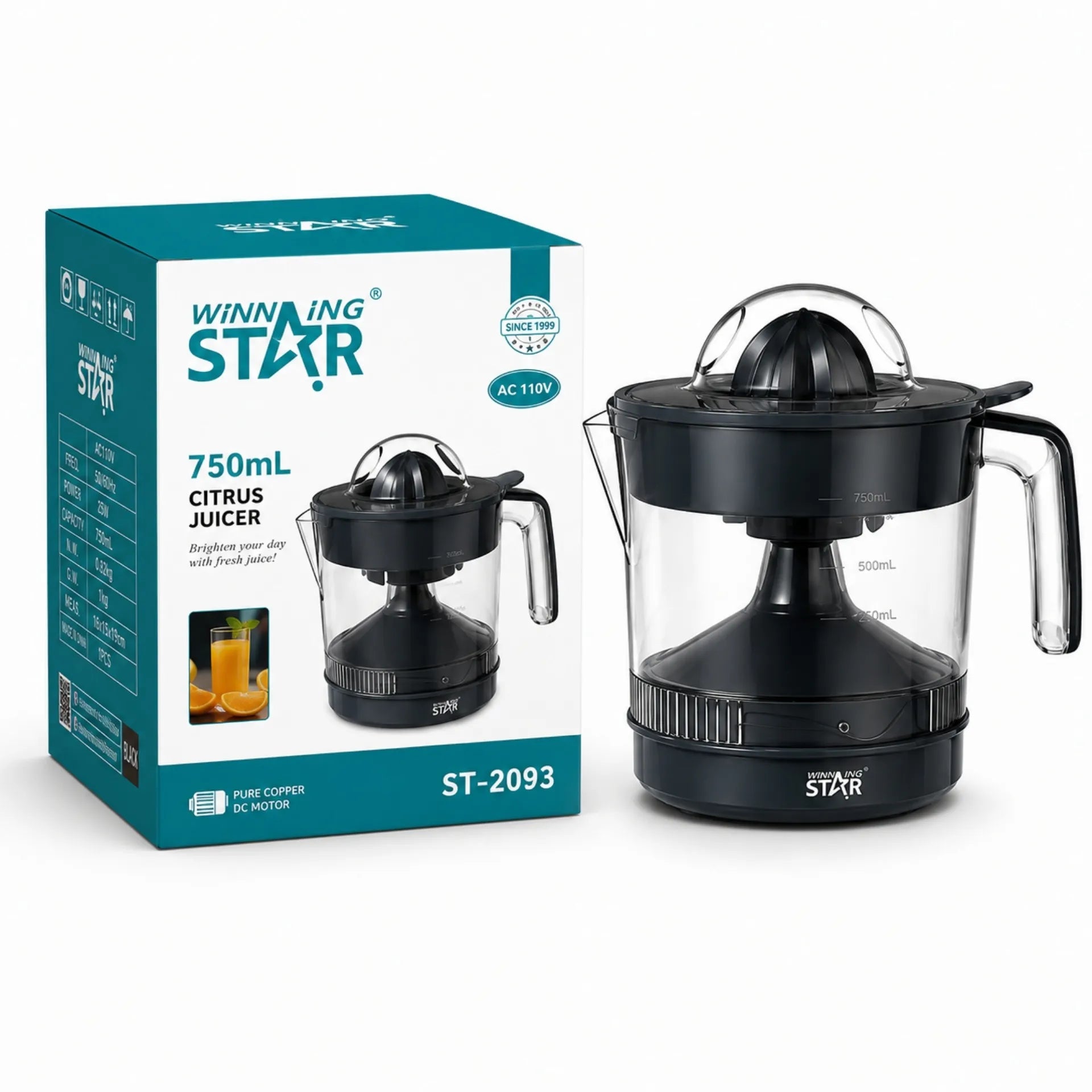 Exprimidor Eléctrico Winning Star 750ml Con Extracción Automática ST-2093