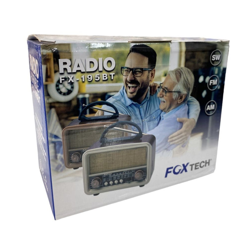 Cargue la imagen en el visor de la galería, Radio Vintage Recargable AM/FM Fox Tech FX-195BT
