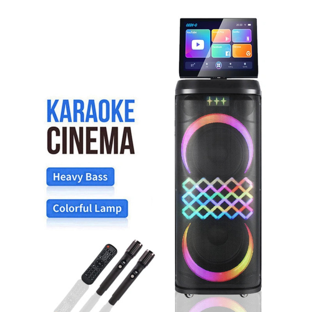 Parlante Torre Android Bluetooth Doble Bocina 10 Pulgadas Con Pantalla Táctil GD-1425