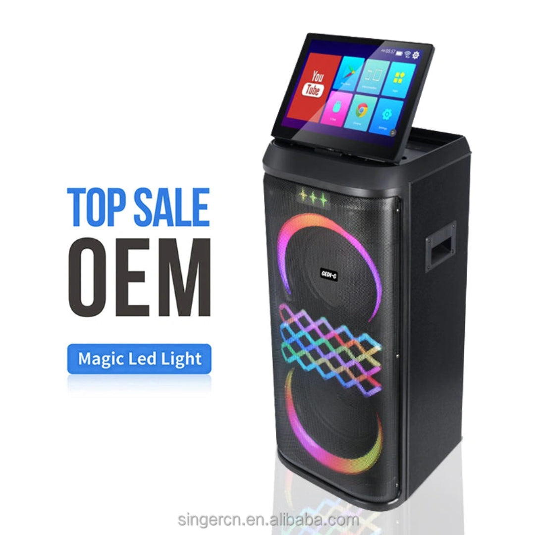 Parlante Torre Android Bluetooth Doble Bocina 10 Pulgadas Con Pantalla Táctil GD-1425