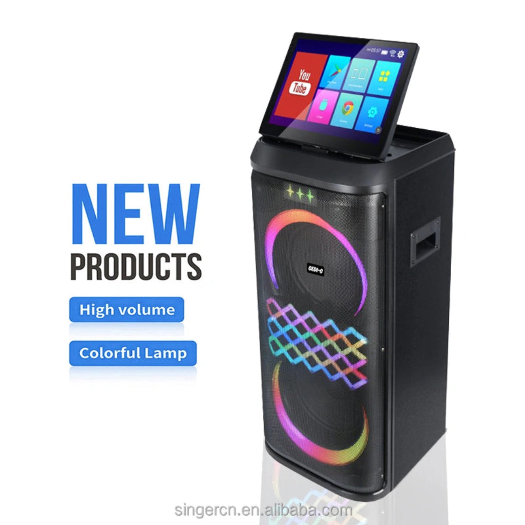 Parlante Torre Android Bluetooth Doble Bocina 10 Pulgadas Con Pantalla Táctil GD-1425