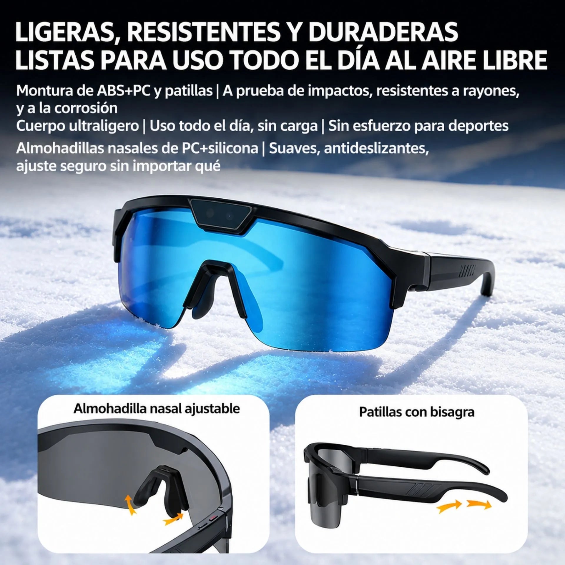 Gafas Inteligentes Con Cámara 35MP Video Full HD y Funciones IA Q01