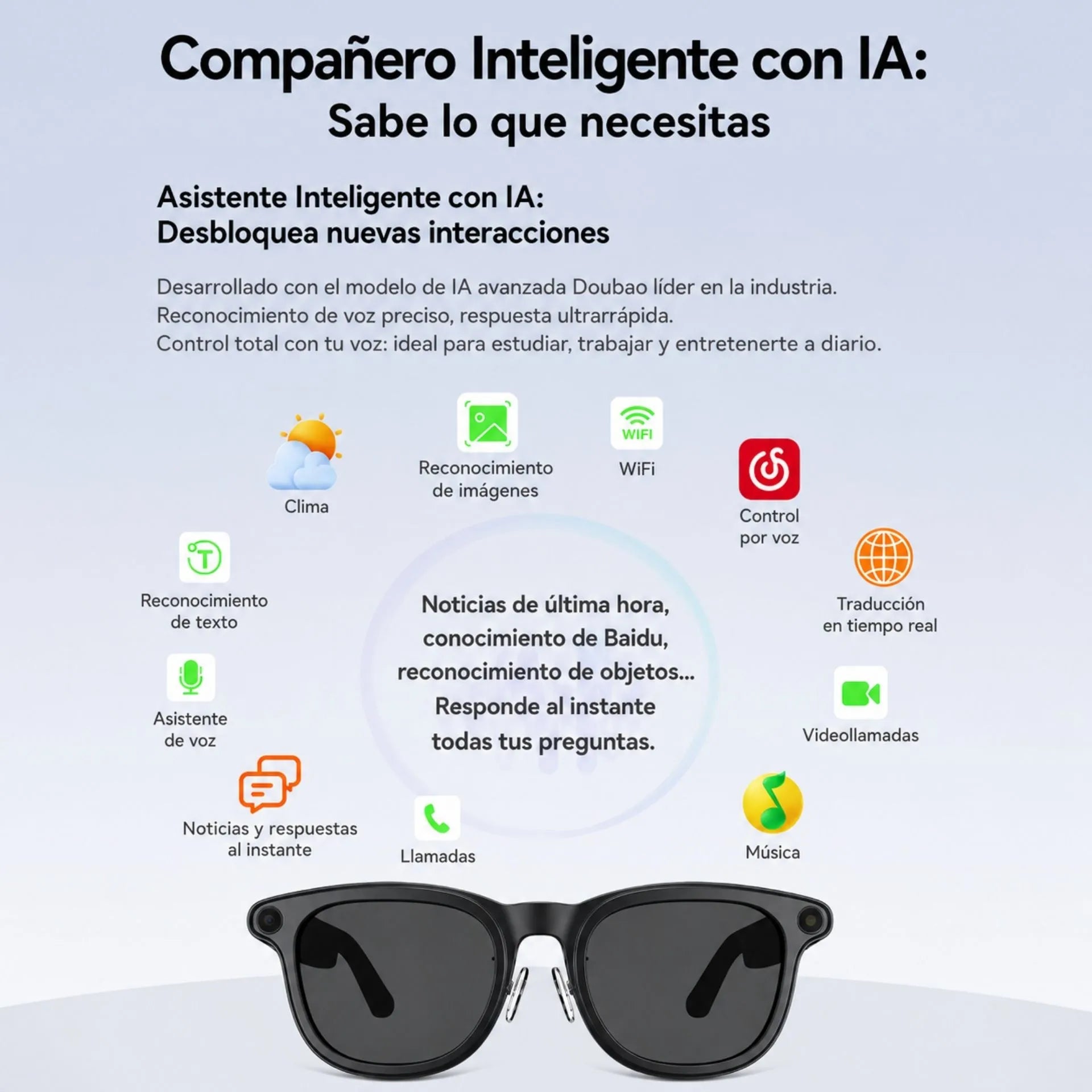 Gafas Inteligentes con Cámara, Audio, Traductor y Estuche Power Bank X01 ULTRA