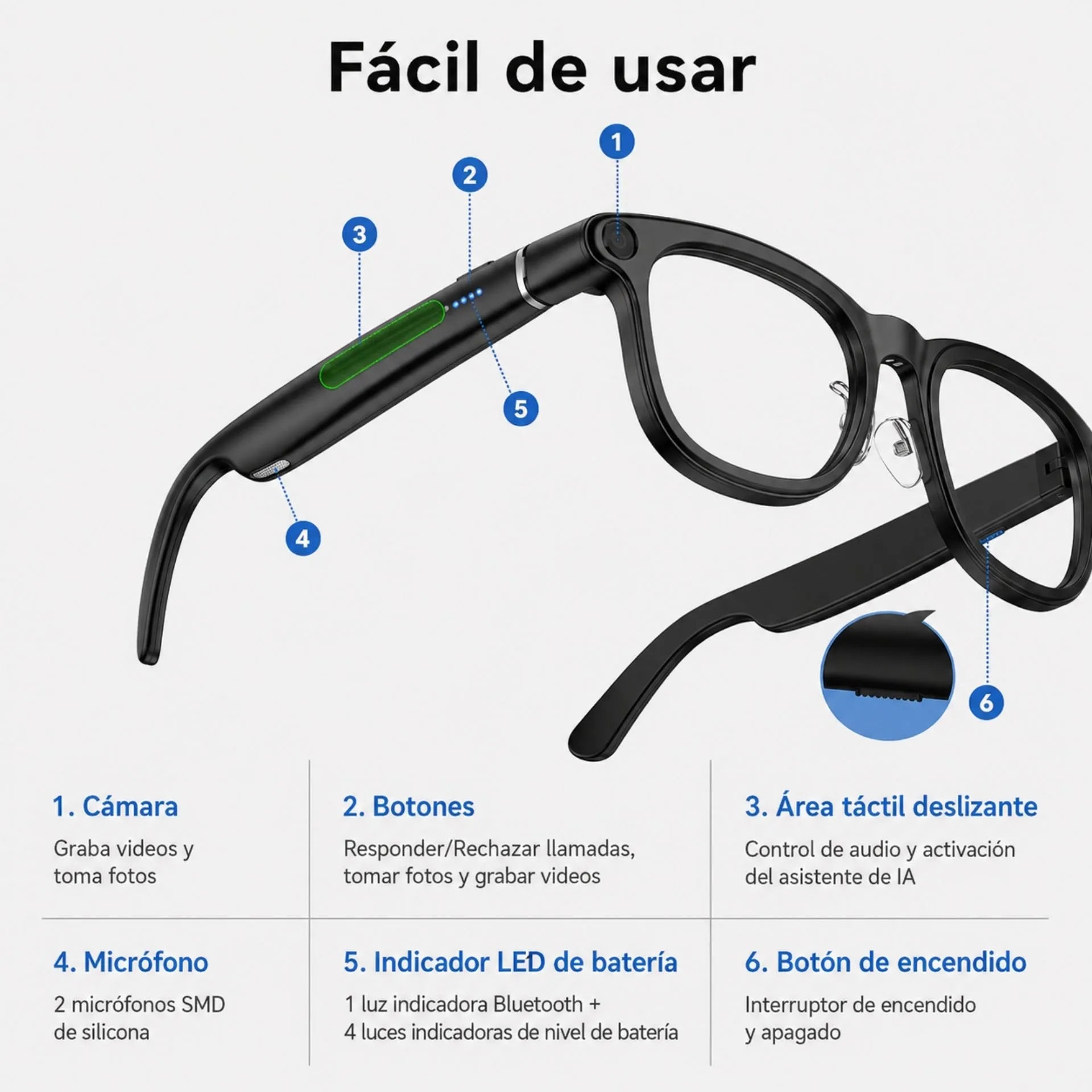 Gafas Inteligentes con Cámara, Audio, Traductor y Estuche Power Bank X01 ULTRA
