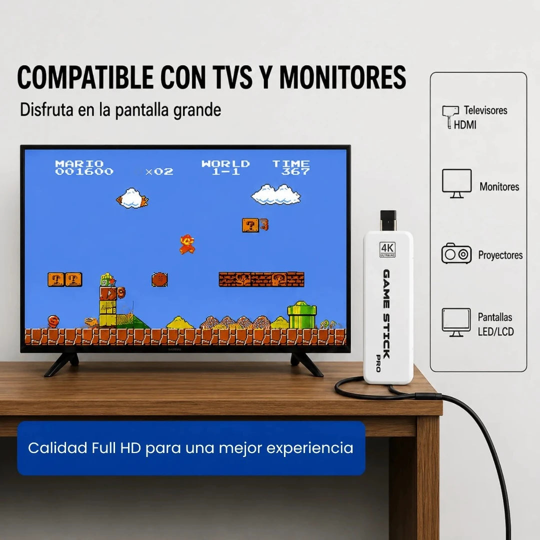 Consola De Juegos Retro Full HD Con 2 Controles Inalámbricos M15