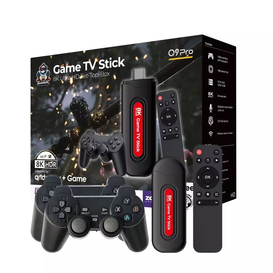Game Stick Retro Android TV Con 28.656 Juegos Y Controles Inalámbricos Q9 PRO