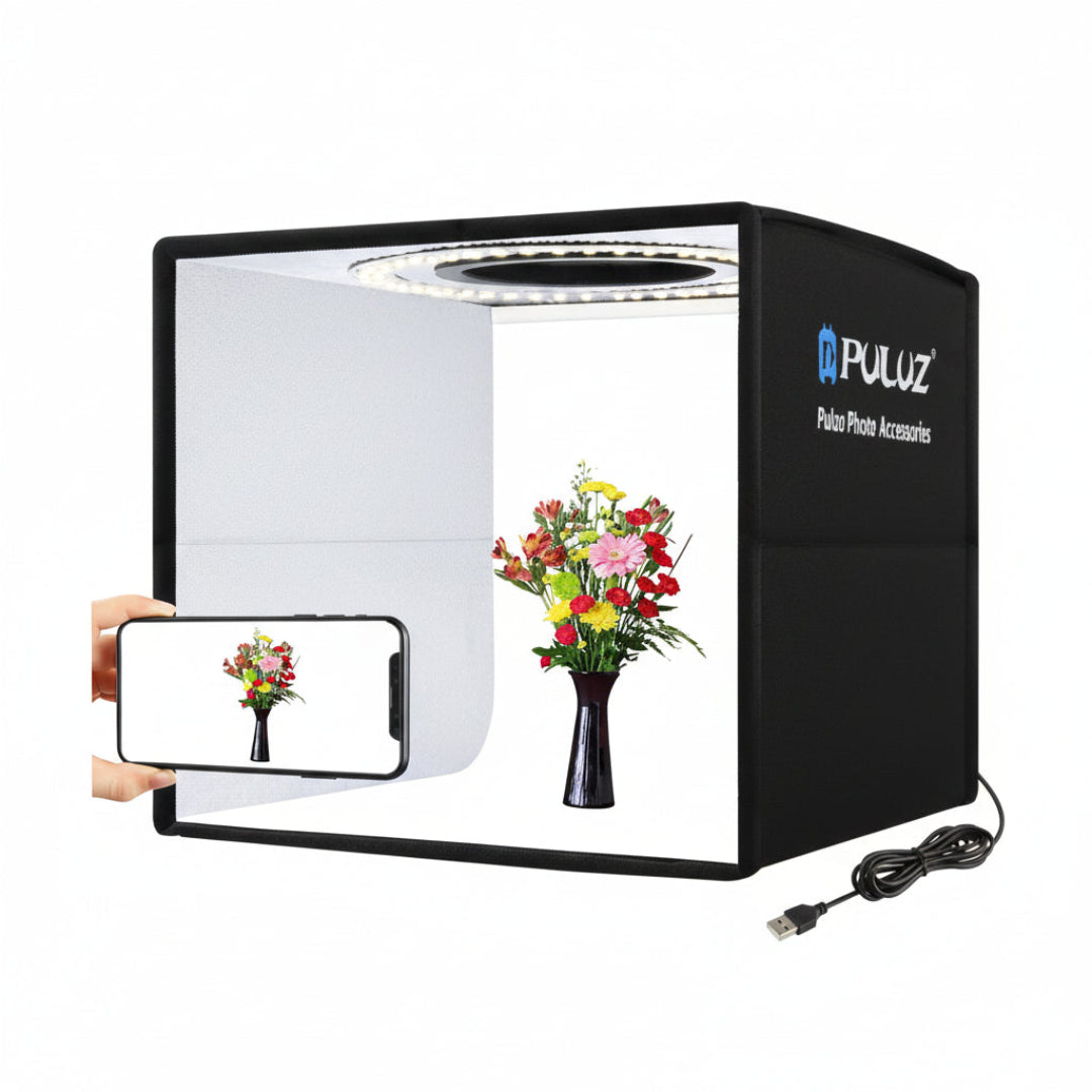 Caja De Luz Fotográfica Pegable Con Fondos Intercambiables Con Luz PU5025B