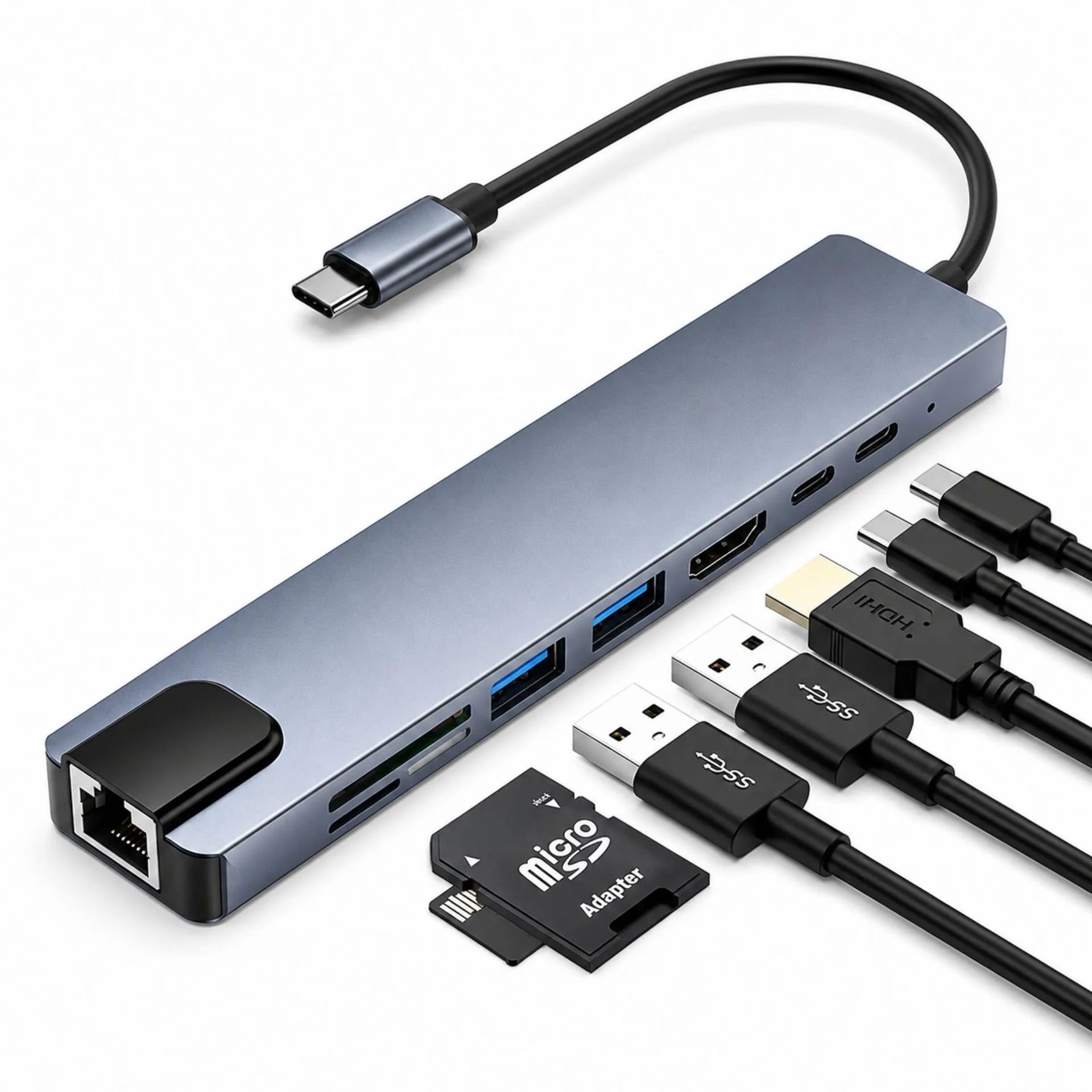 Multipuerto HUB USB Tipo C OTG 8 En 1 LJ-47TP/HDTV8IN