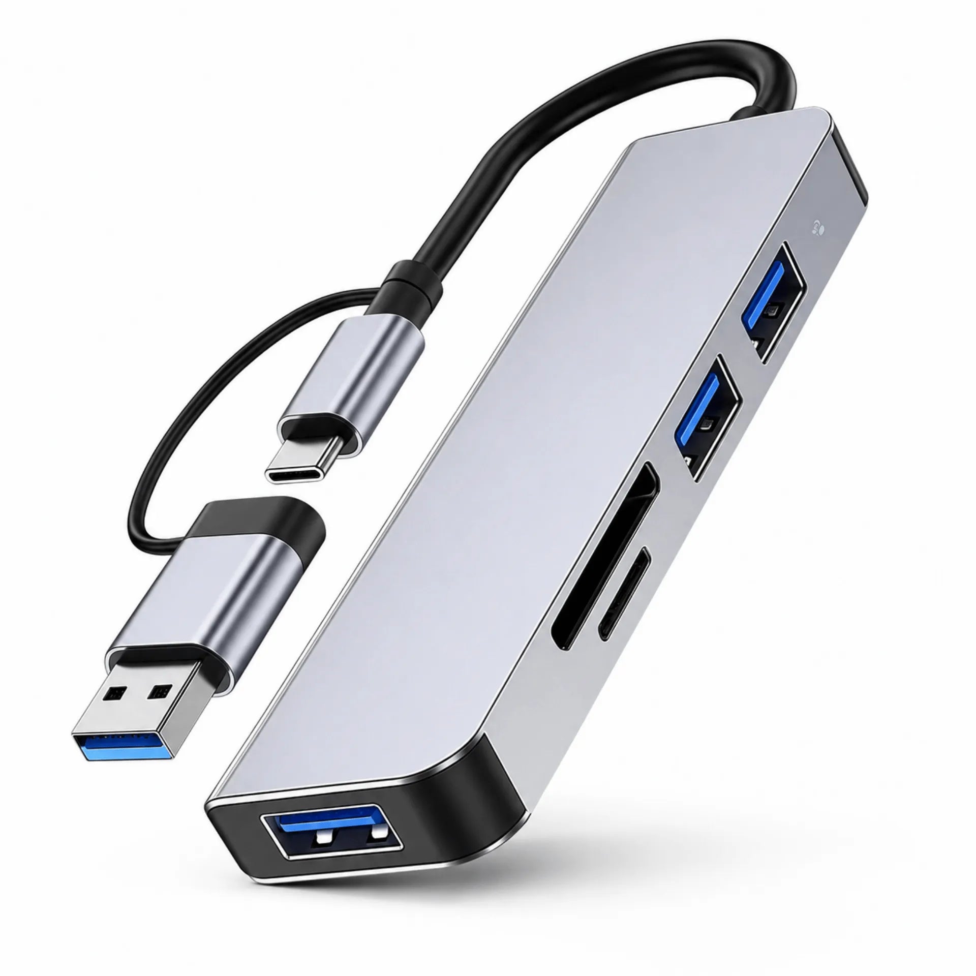 Hub Multipuerto 5 En 1 USB 3.0 Con Lector SD/TF Y USB Tipo C LJ-91