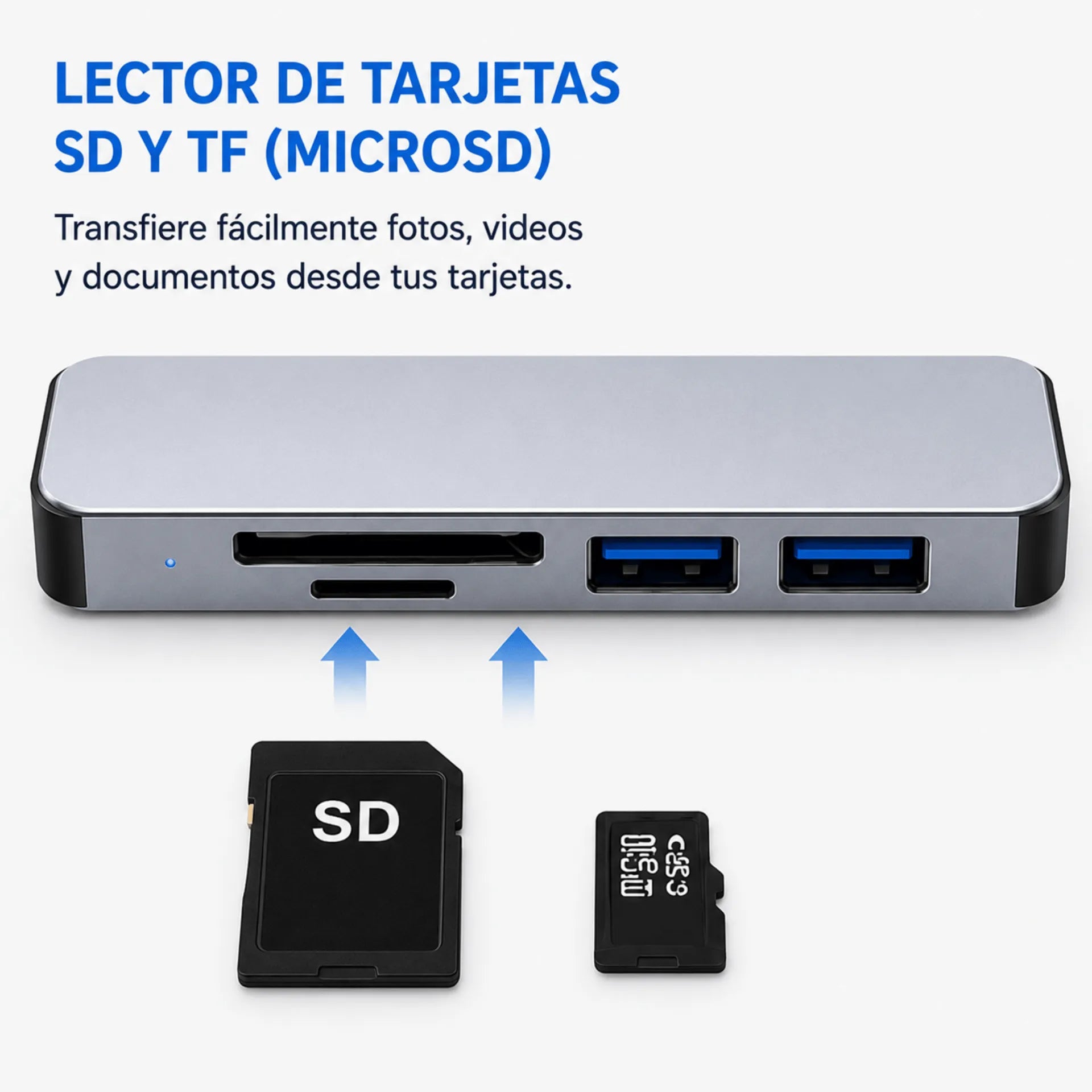 Hub Multipuerto 5 En 1 USB 3.0 Con Lector SD/TF Y USB Tipo C LJ-91