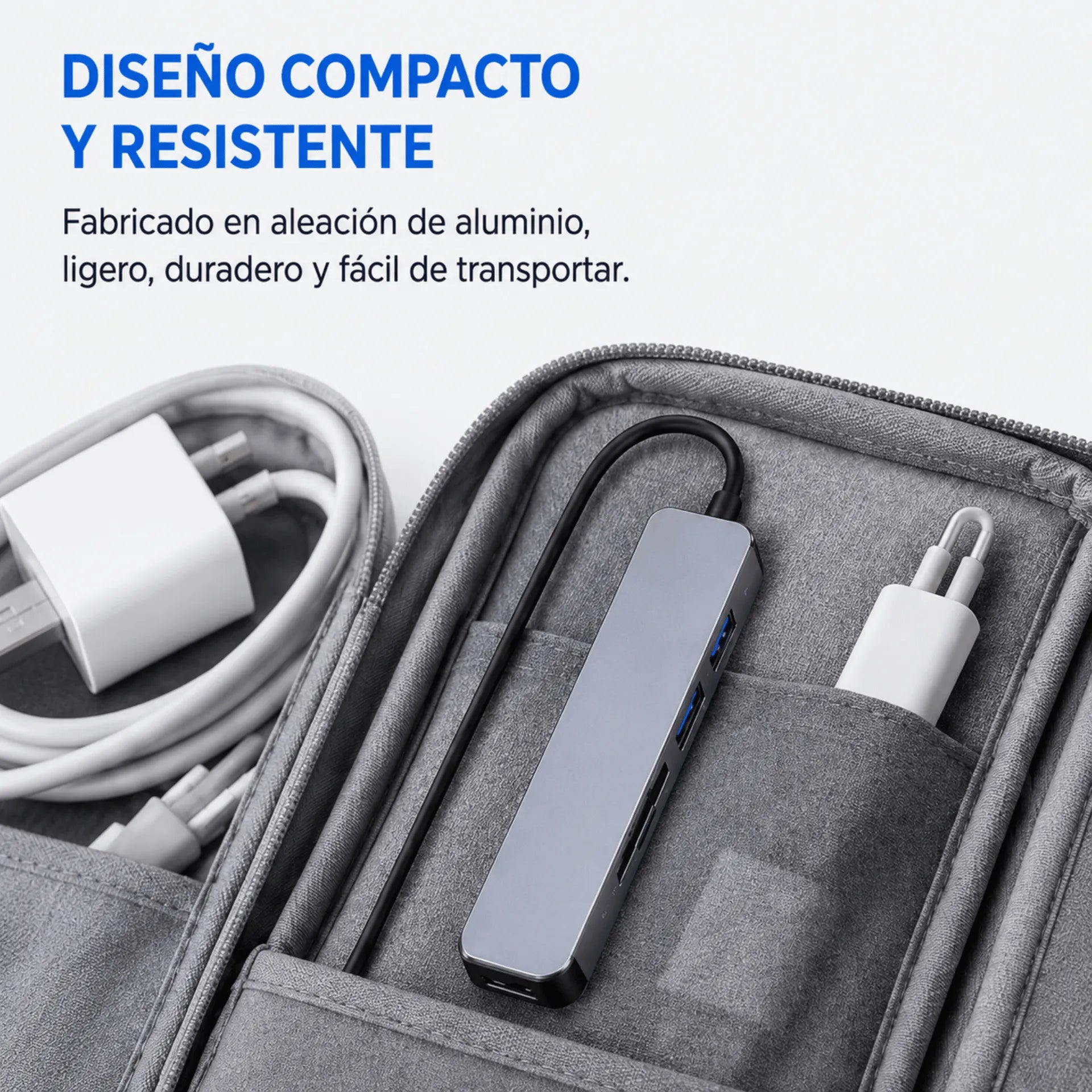 Hub Multipuerto 5 En 1 USB 3.0 Con Lector SD/TF Y USB Tipo C LJ-91