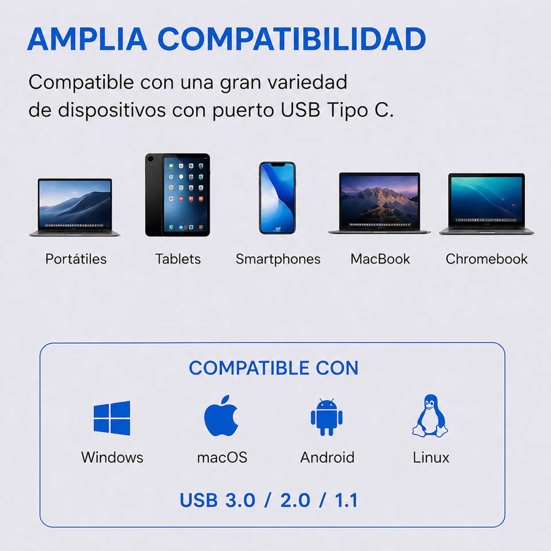 Hub Adaptador USB Tipo C A 4 Puertos USB 3.0 Ramitech RAM-AD6TP