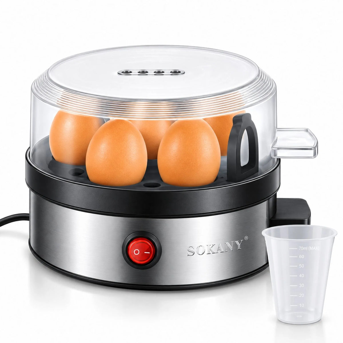 Hervidor Eléctrico Para Huevos Capacidad Hasta 7 Unidades 360W Sokany SK-07066