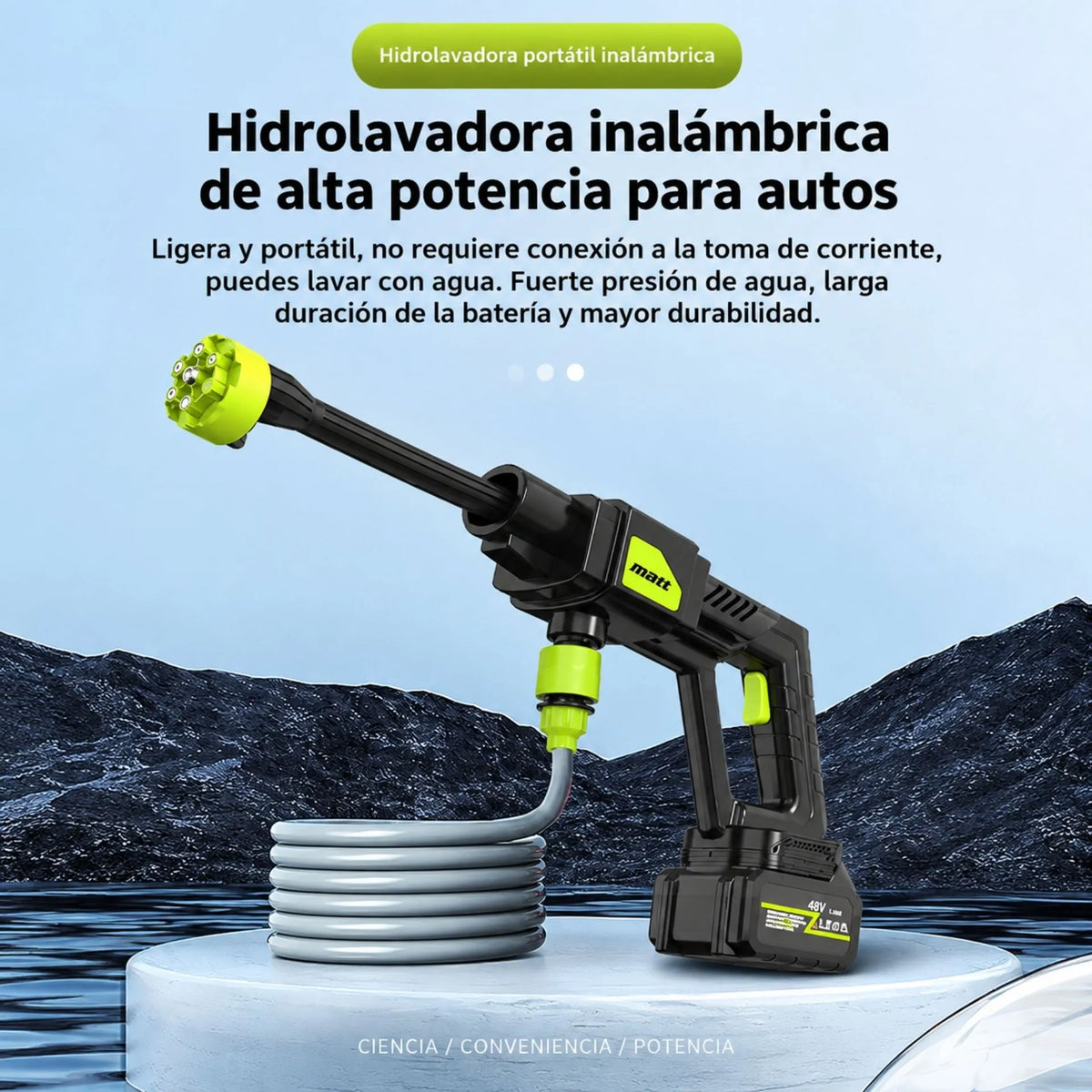 Hidrolavadora Inalámbrica Portátil MDHL 21V Con Boquilla 6 En 1 Y Maletín 8100