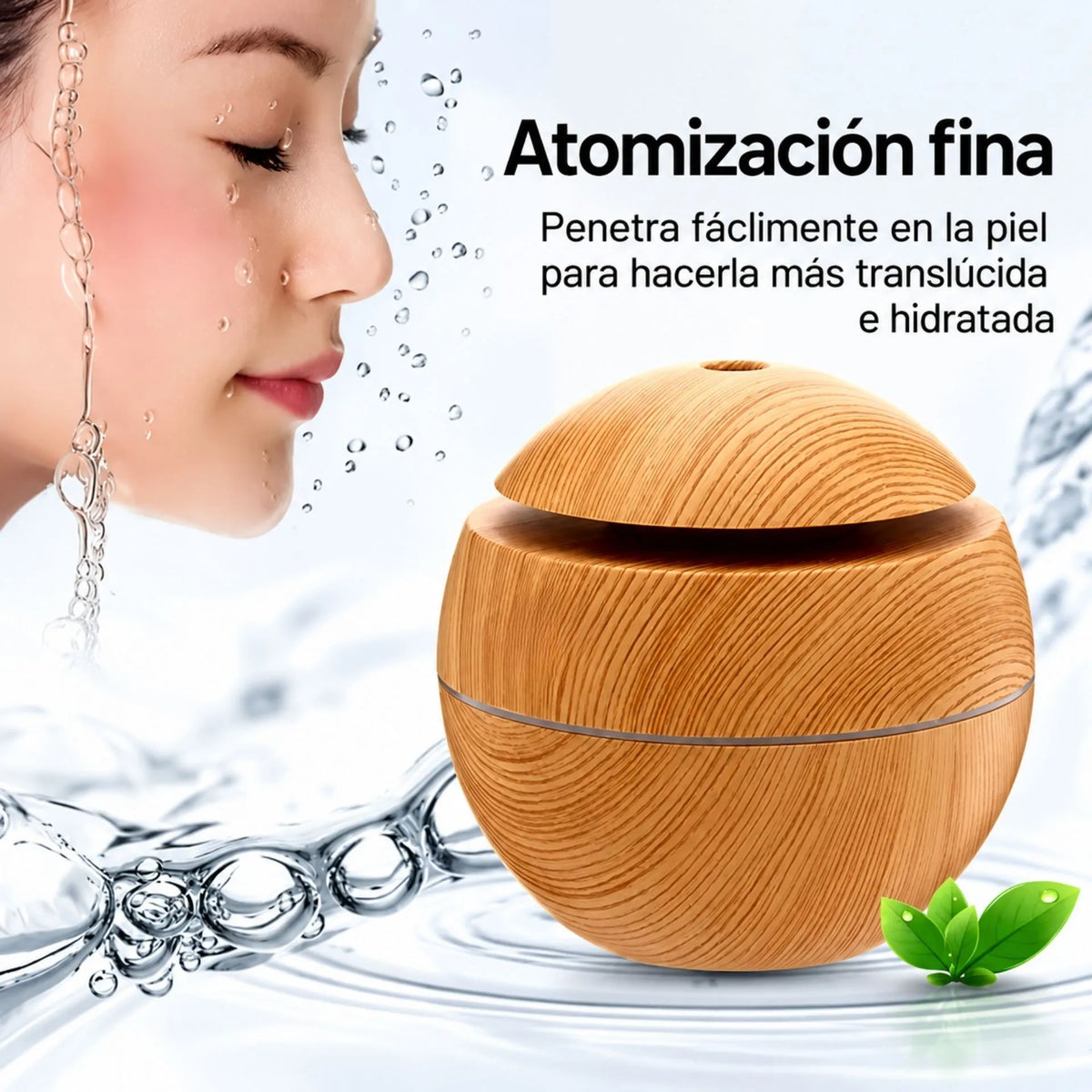 Humidificador De Aromas 200ml Con Luz LED Efecto Madera AE0033