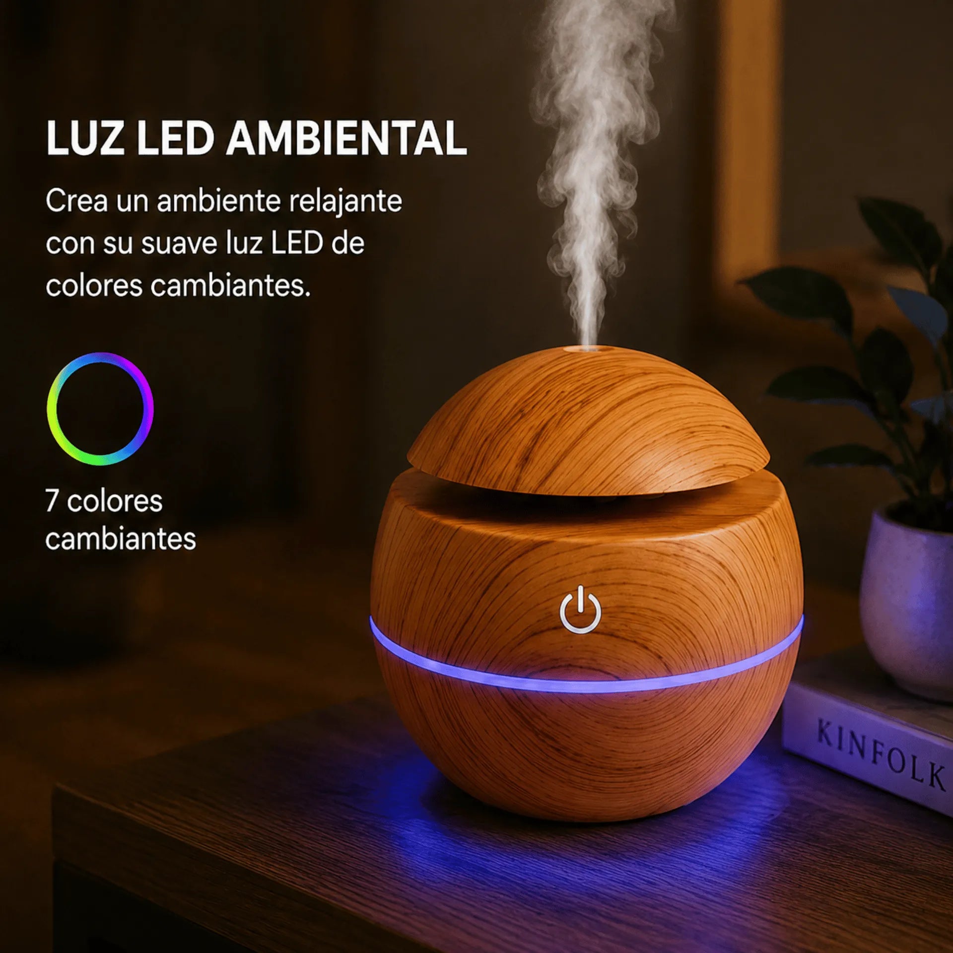 Humidificador Ultrasónico Difusor De Aromas RGB 200ml AE0134