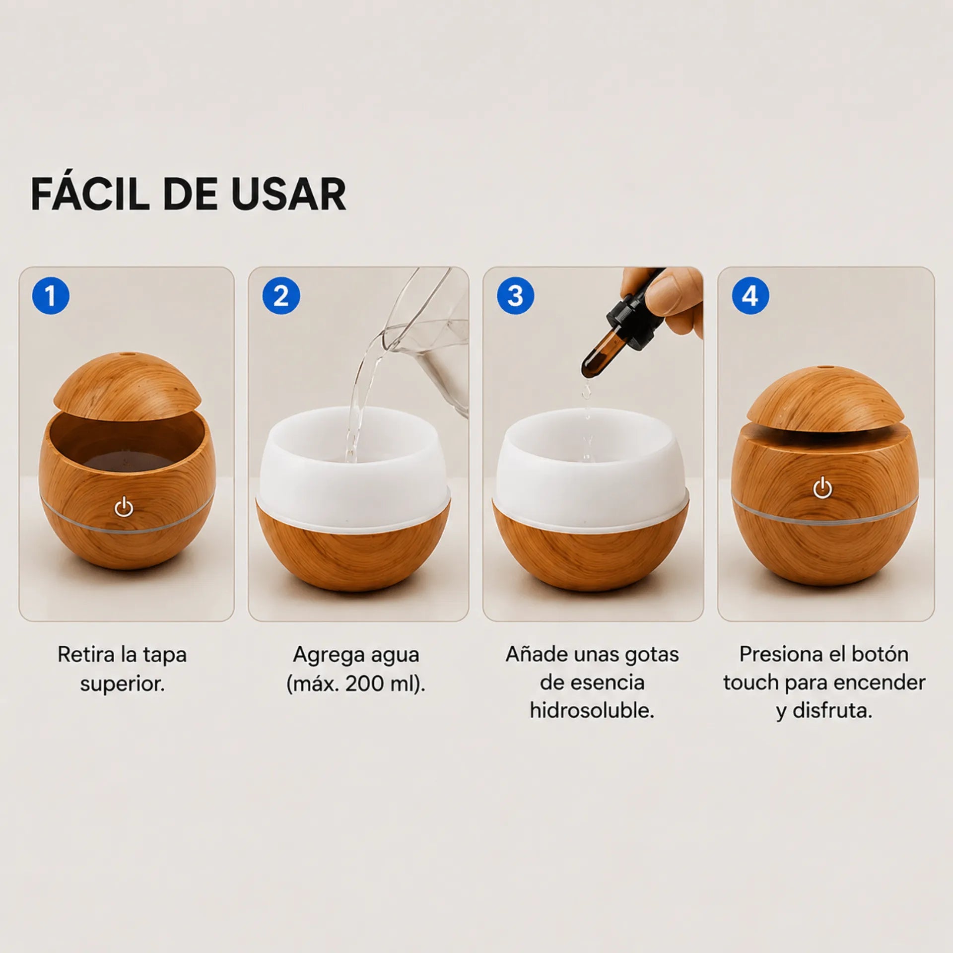 Humidificador Ultrasónico Difusor De Aromas RGB 200ml AE0134