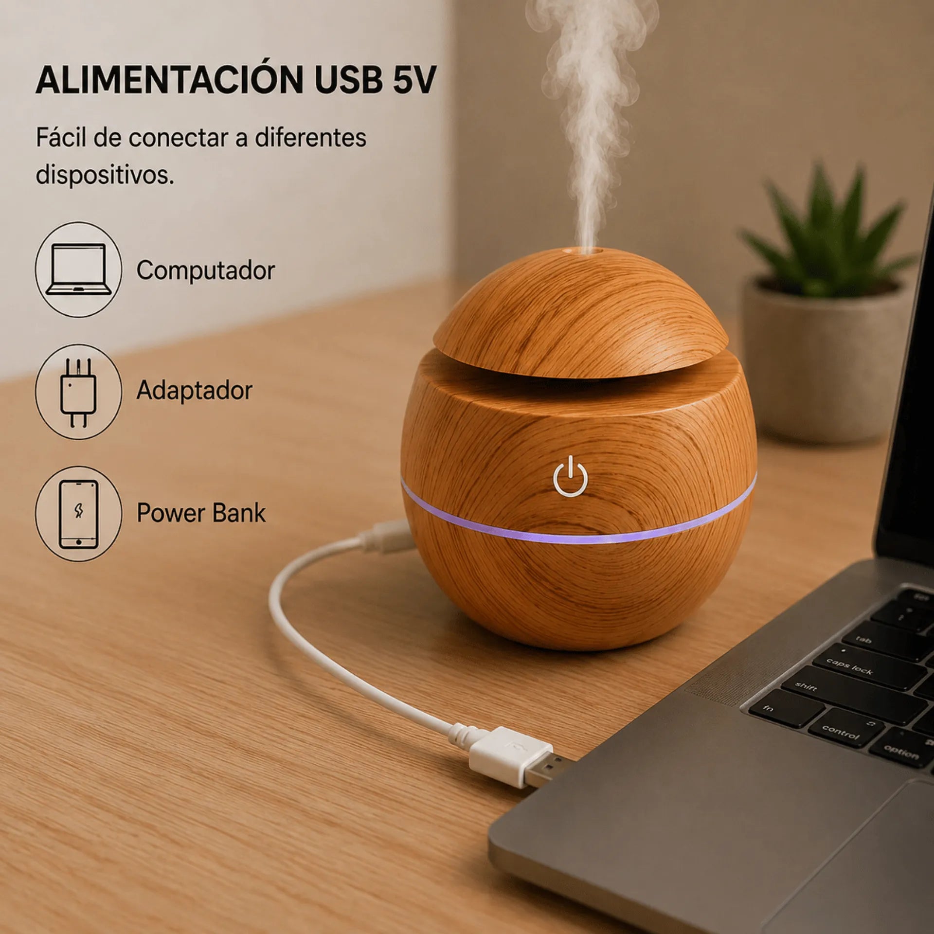 Humidificador Ultrasónico Difusor De Aromas RGB 200ml AE0134