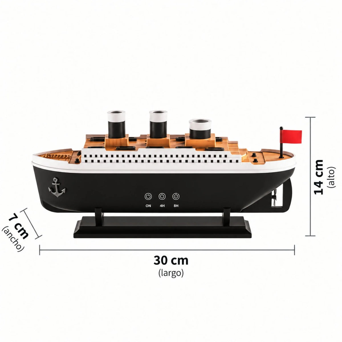 Humidificador Difusor De Aromas Diseño Barco 250ml Con Efecto Medusa 299