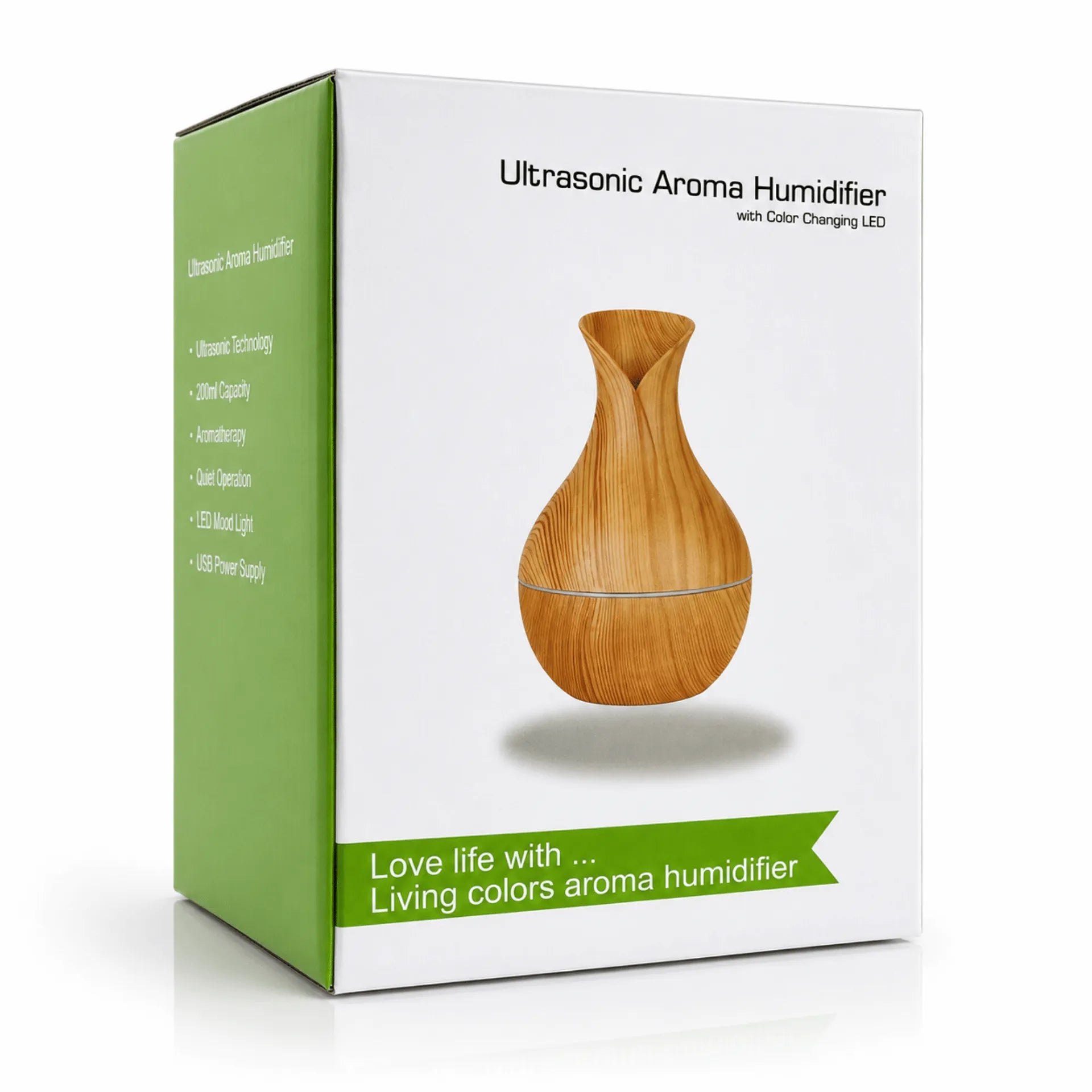 Humidificador Ultrasónico Tipo Jarrón Difusor De Aromas 200ml AE0331