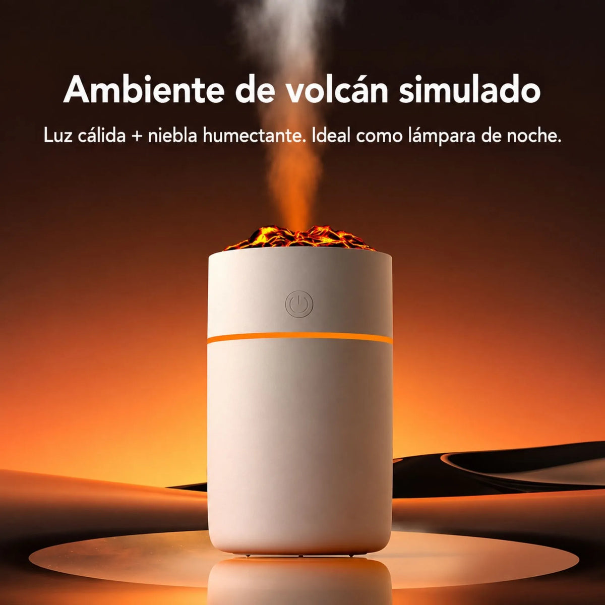 Humidificador De Aromas Diseño Volcán Silencioso 230ml Con Temporizador HS01