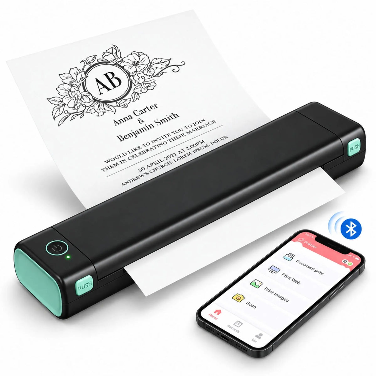 Impresora Térmica Recargable Portátil Bluetooth Para Documentos A4 Phomemo M08F
