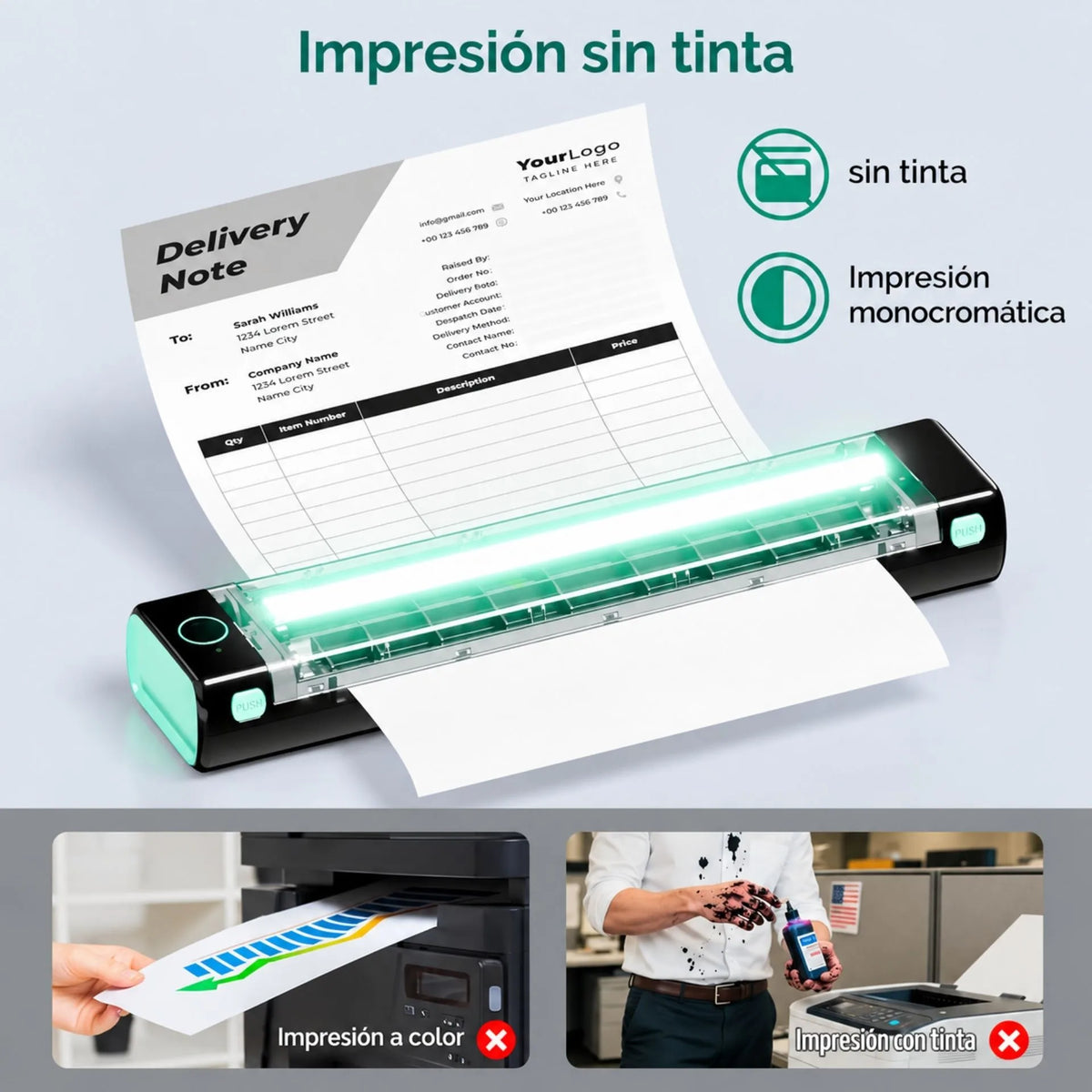 Impresora Térmica Recargable Portátil Bluetooth Para Documentos A4 Phomemo M08F