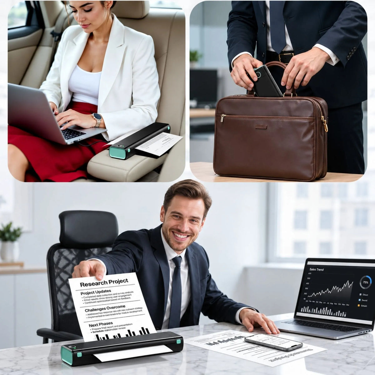 Impresora Térmica Recargable Portátil Bluetooth Para Documentos A4 Phomemo M08F