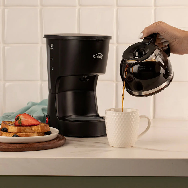 Cafetera Kalley De 610 ml y Taza De Vidrio K-MCM4N