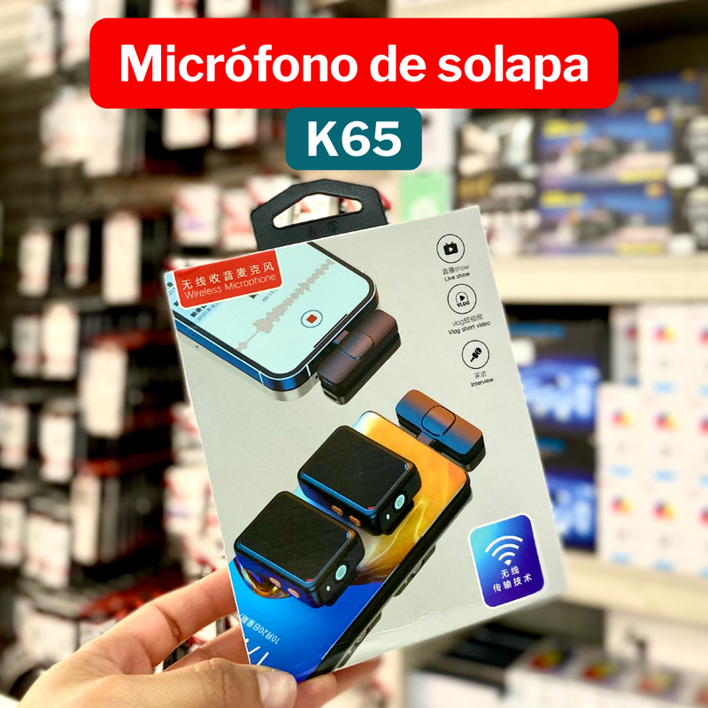 Cargue la imagen en el visor de la galería, Micrófono P/Celular Solapa Recargable Eco/Mute K65 ¡Envío Gratis!
