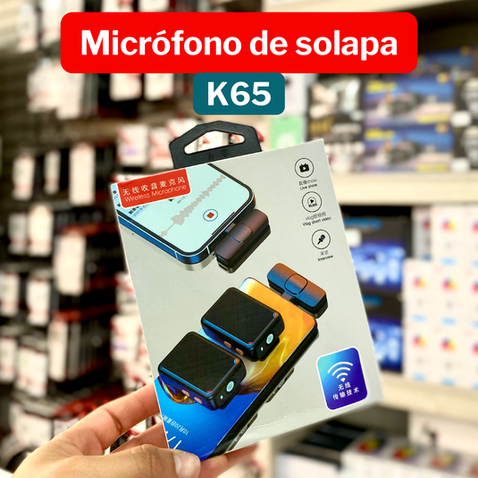 Micrófono P/Celular Solapa Recargable Eco/Mute K65 ¡Envío Gratis!