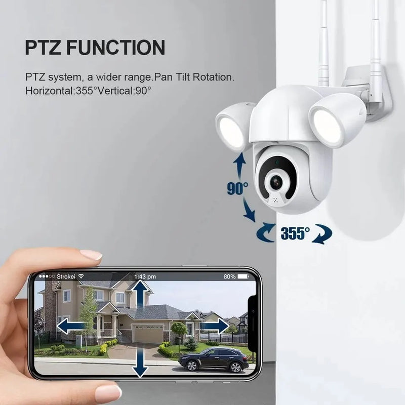 Cargue la imagen en el visor de la galería, Camara Wifi Exterior PTZ Iluminacion Tuya Smart KJB-T18 ¡Envio Gratis!
