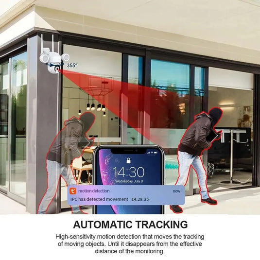 Camara Wifi Exterior PTZ Iluminacion Tuya Smart KJB-T18 ¡Envio Gratis!