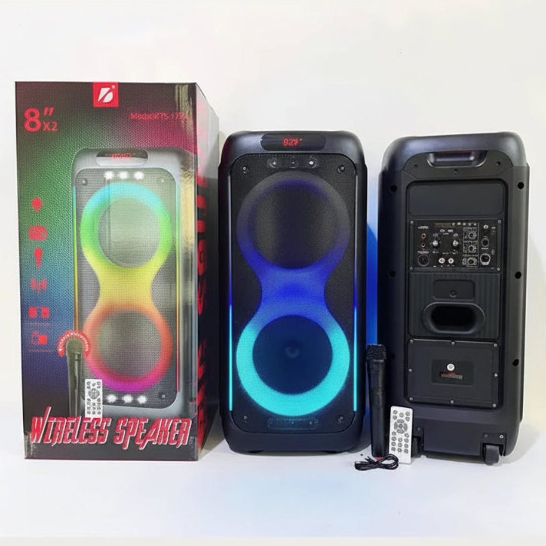Cabina De Sonido Recargable Con Bocina de 8" x2  KTS-1782