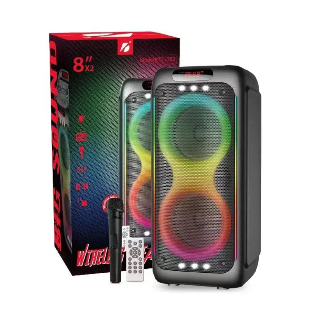 Cabina De Sonido Recargable Con Bocina de 8" x2  KTS-1782