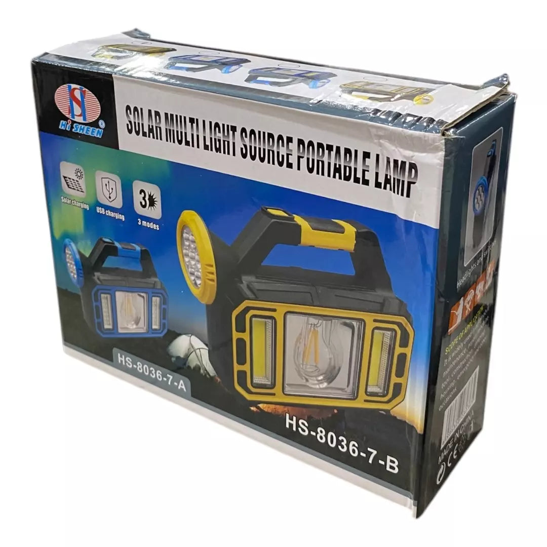 Luz Led Recargable Con Panel Solar HS-8036-7-B