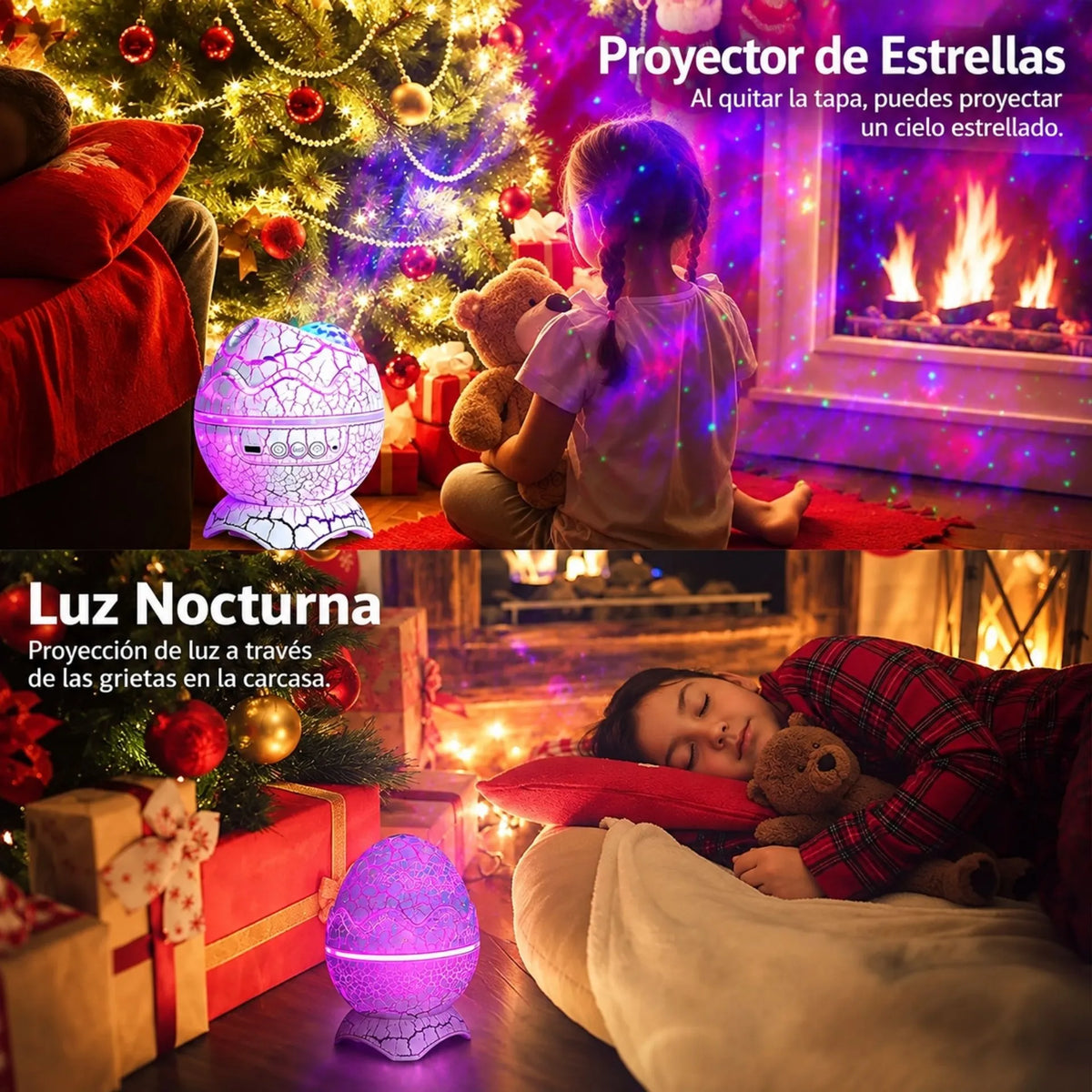 Lámpara Proyectora LED RGB Huevo De Dinosaurio Parlante Bluetooth Y Control Remoto K850